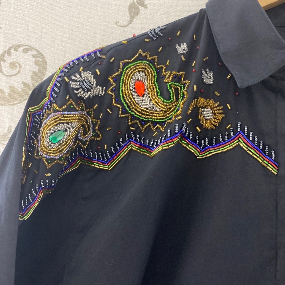 VTG Wrangler Western Apparel
Beaded Rodeo Shirt Button Up
Cowgirl. XL - Picture 2 of 10